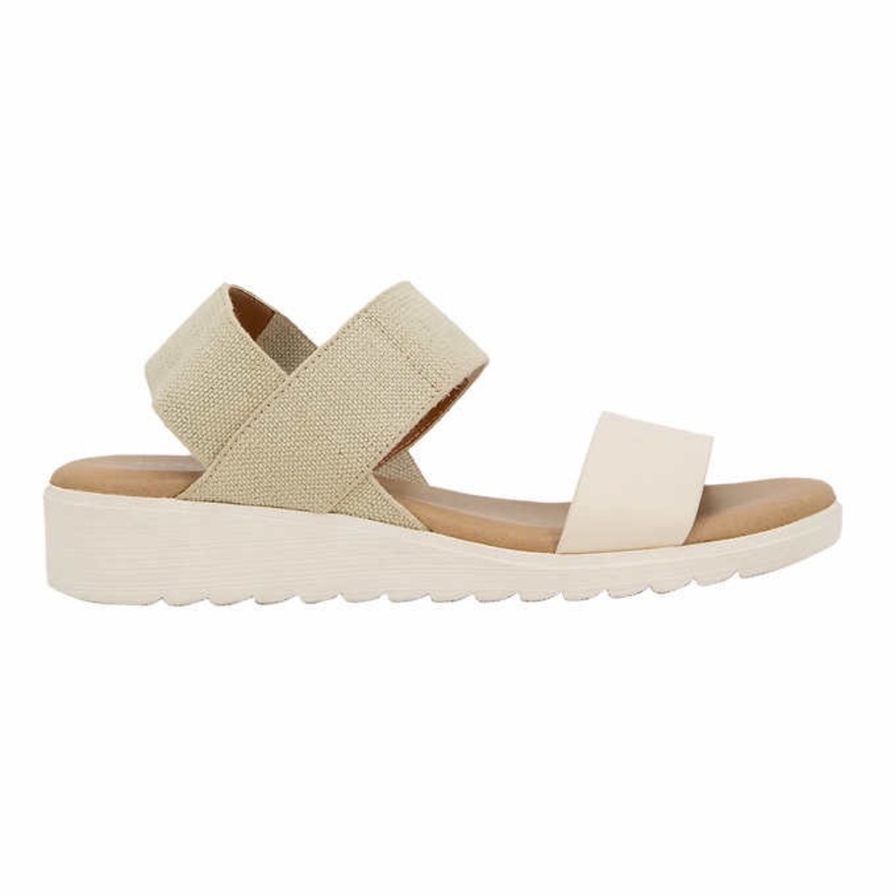 Kensie Beige and Cream Elastic Strap Sandals - Picture 3 of 5